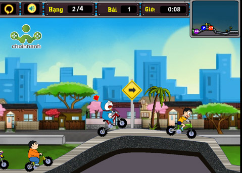 dua-xe-cung-doraemon